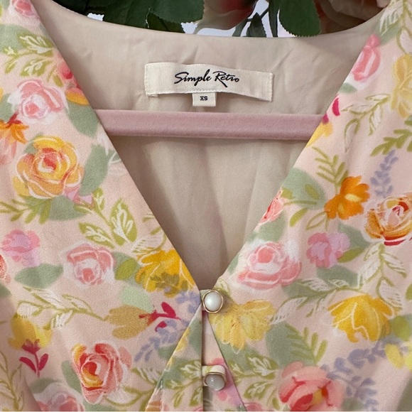 Floral simple retro dress NWOT - Picture 2 of 3